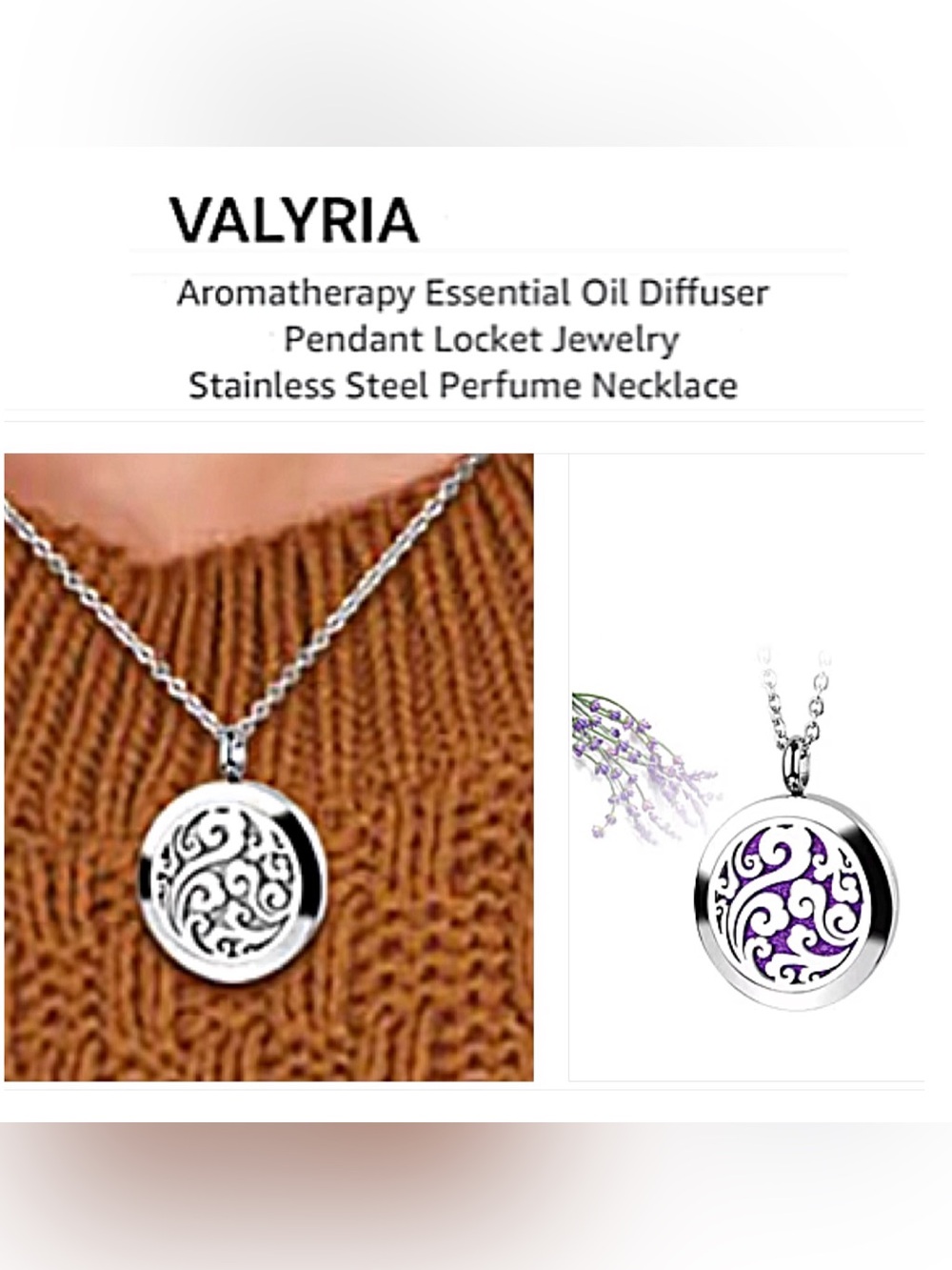 NEW LOCKET Stainless Steel 22” Aromatherapy Pendant & Colorful Scent Refill Pads